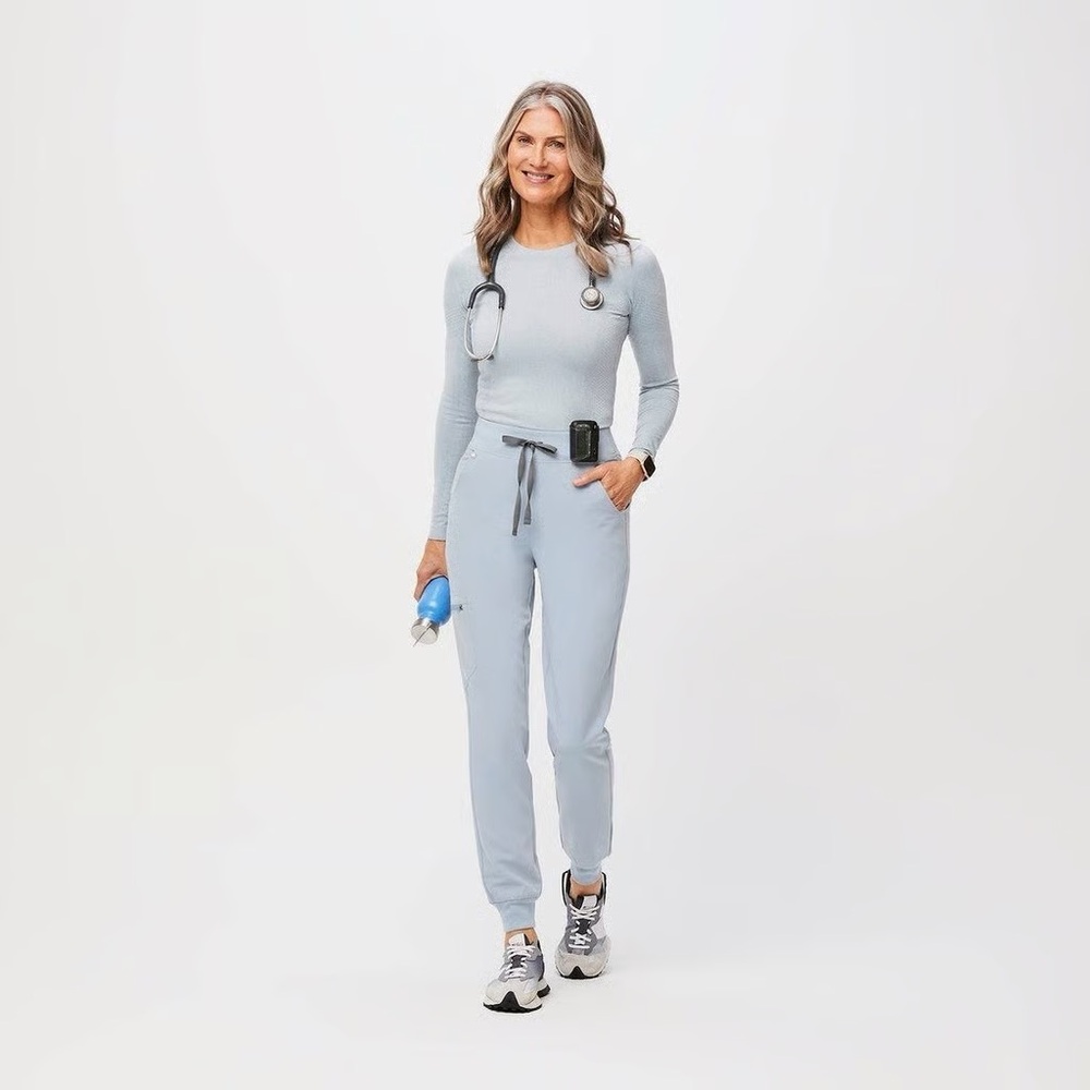 High Waisted Zamora™ Jogger Scrub Pants 2.0 (Dusty Blue)